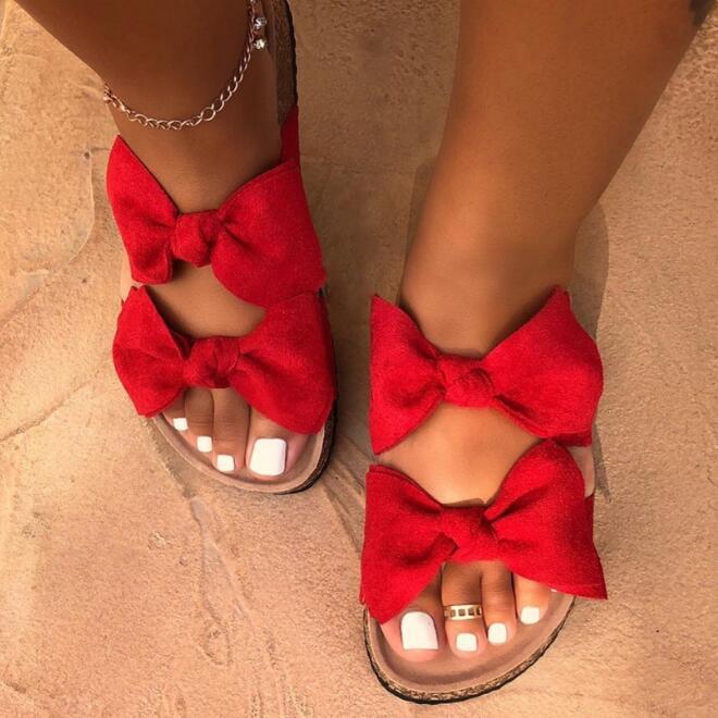 Comfy Double Bow Slide Sandals