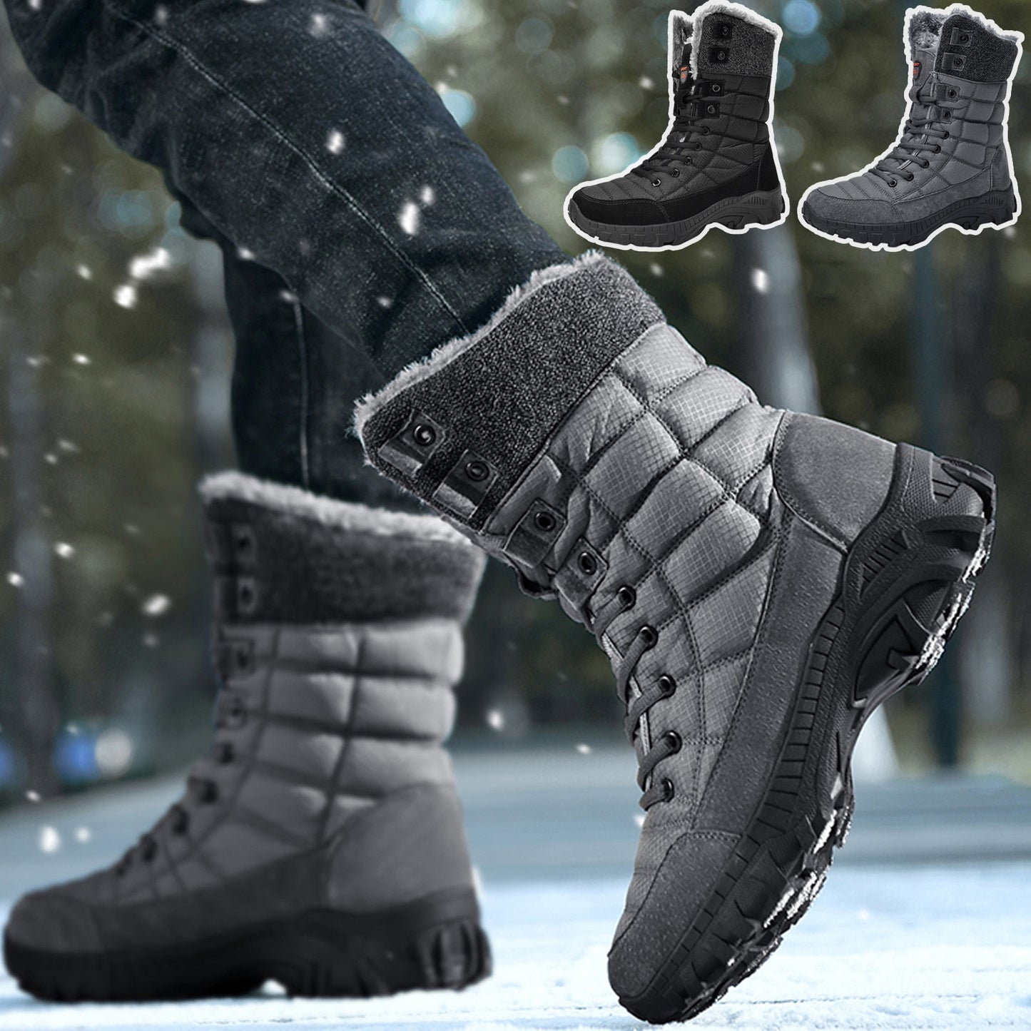 SNOTrek Rubber Non-Slip Waterproof Snow Boots