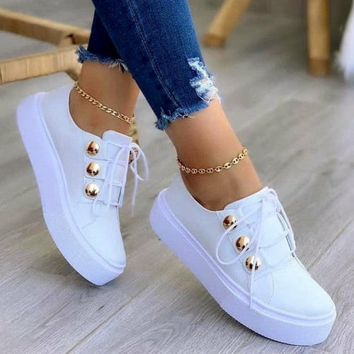 Golden Sleek Button Shoes