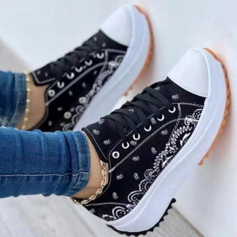 Bandana Pattern Canvas All Star Women Sneakers