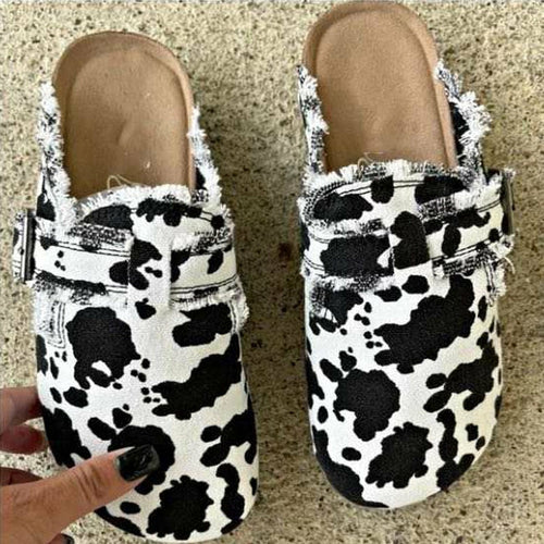 BStocks Flat Heel Round Toe Canvas Loafer Women's Vintage Clogs