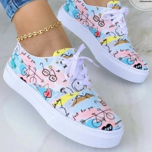 Dub Gurl Graffiti Canvas Women Sneakers