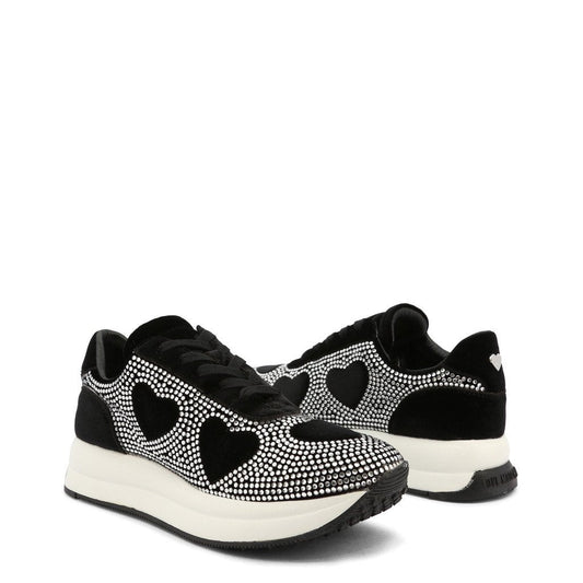 Love Moschino Diamond Heart Sneakers - Black