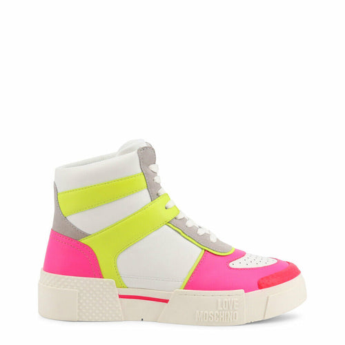 Love Neon Pink High Top Sneakers