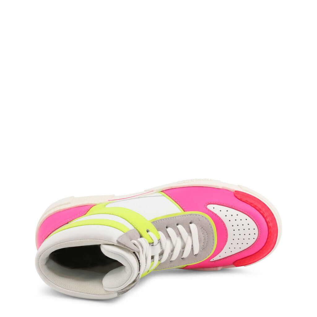 Love Neon Pink High Top Sneakers